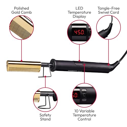 Red by Kiss Electric Hot Comb - Hair & Beard Straightener 232°F - Image 5