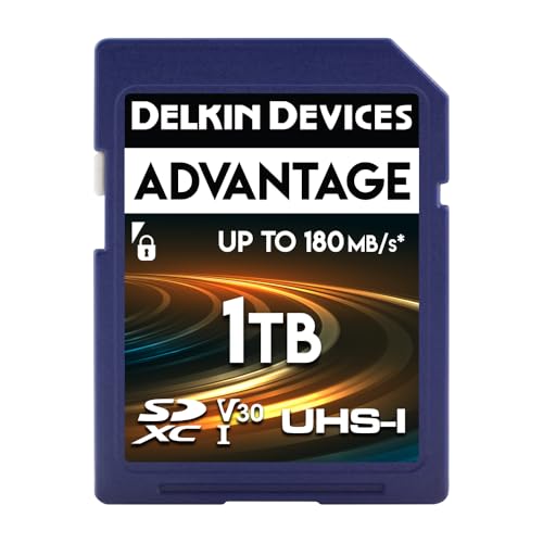 Image of Delkin Devices 1TB Advantage SDXC Memory Card UHS-I - Up to 160MB /s Write, 180MB /s Read, Memory Cards for Cameras with C10, U3, V30, 4K UHD, Full Size SD Card