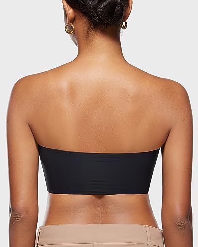 Inlyric Women'S Inbarely Strapless Bandeau Bra Bralette Tube Top Seamless Comfortable Stretchy Non Padded Bras Tops Black Large thumb #4