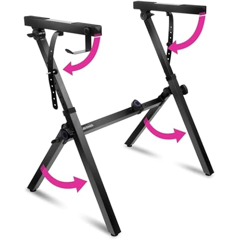 Liquid Stands Foldable Piano Keyboard Stand - 54-88 Key Z Style Adjustable Digital Piano Stand Electric Piano Stand - Portable Heavy Duty Music Stand for Kids, Adults - Sturdy Musical Keyboard Stand Cover