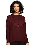  VERO MODA Damen VMNOVATO LS Boatneck Blouse Pullover, Rot (Zinfandel), 38 (Herstellergröße: M)