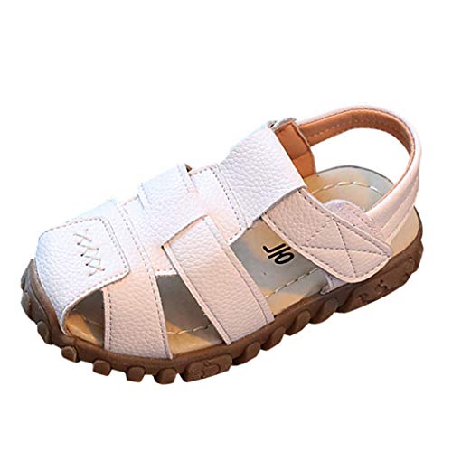 Girls Shoes Size 9,Summer Baby Infant Boys Sandals Canvas Soft Sole Non-Slip Closed Toe First Walkers Shoes,Baby Boy's Clothing,White,2-2.5T