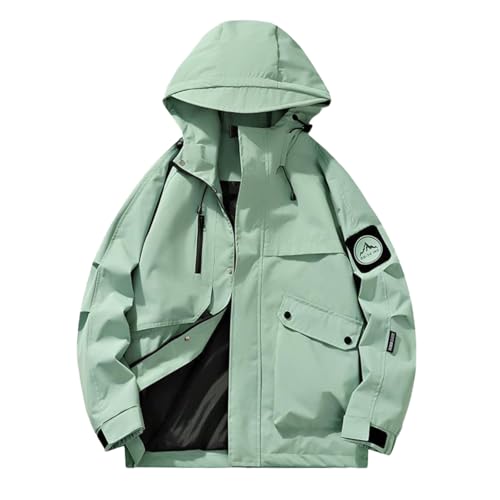 Veste coupe-vent imperméable homme légère avec capuche et détails réfléchissants