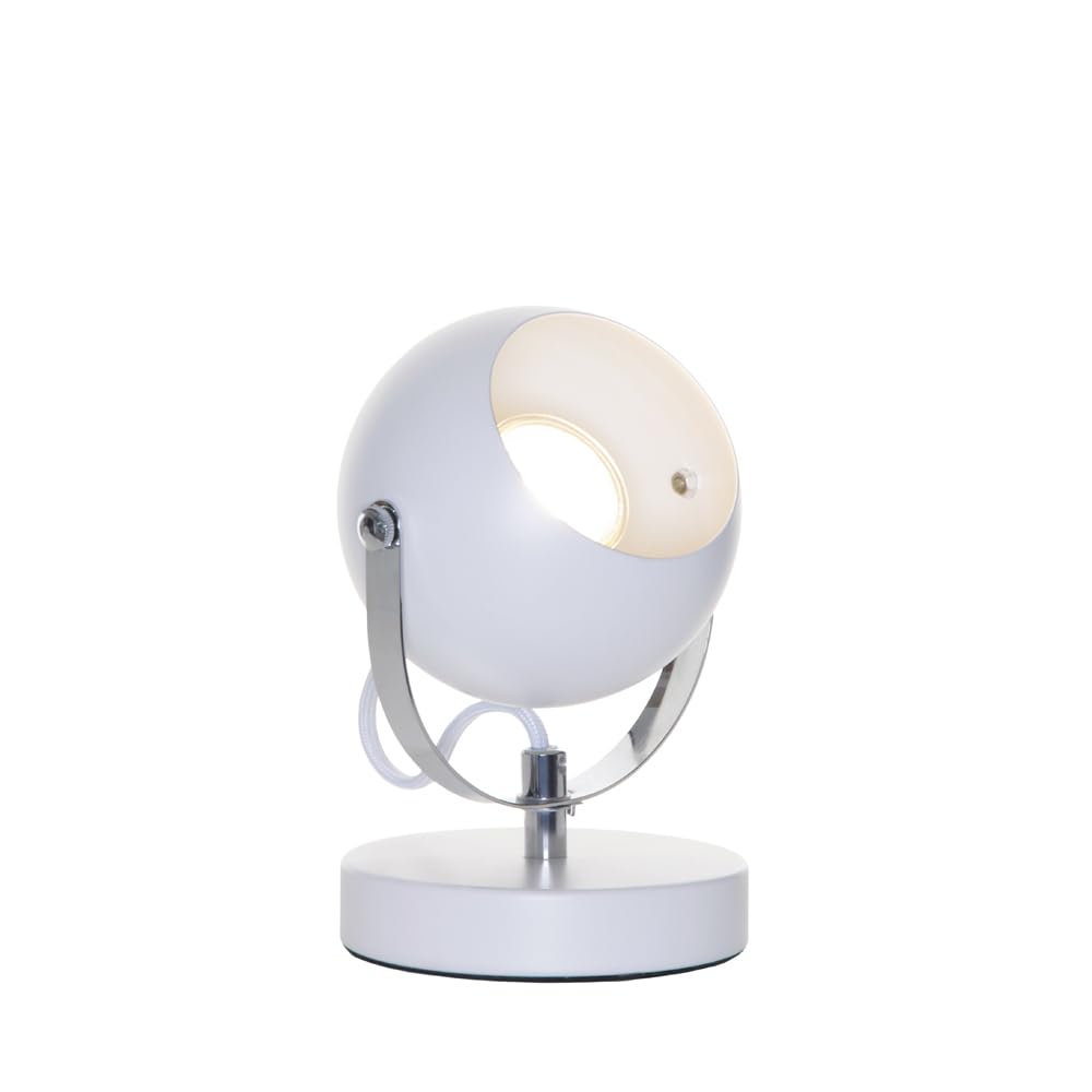 Litecraft White Table Lamp Eyeball Adjustable Desk Light (White)