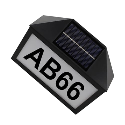 Lurrose Lampe Solaire Numéro Adresse Plaque Lumineuse Durable pour Maison Éclairage Étanche pour Extérieur Lumière de Décoration Pratique et Facile à Installer