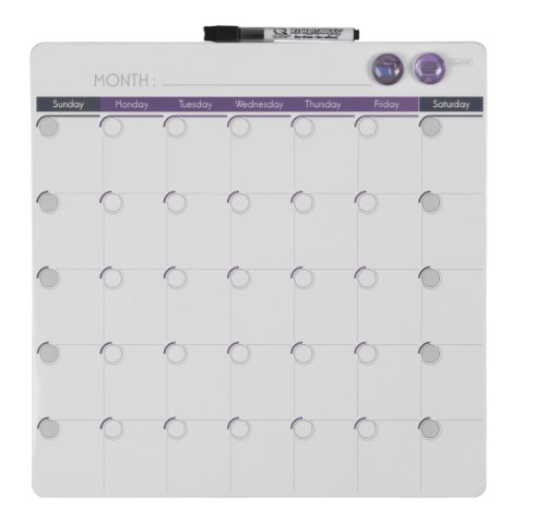 Quartet Magnetic Dry-Erase Calendar Tile, 14 x 14 Inches, 1-Month Design, Frameless, White (48114-WT) - Thumbnail 4