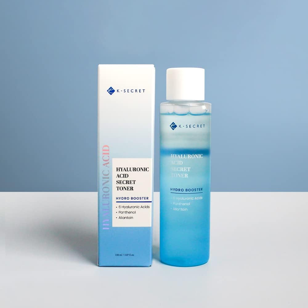 KSECRET Hyaluronic Acid Toner, 5.07fl.oz / 150ml | Korean Skincare | Alcohol Free Hydrating Toner for All Skin Types with 6 Types hyaluronic Acid, panthenol & Allantoin