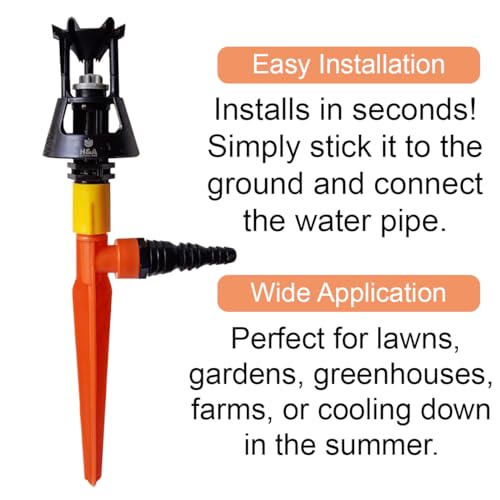 Image of B.K.Jagan & Co Water Garden Sprinkler Adjustable 360 Degree Rotation Lawn Sprinkler, Large Area Coverage
