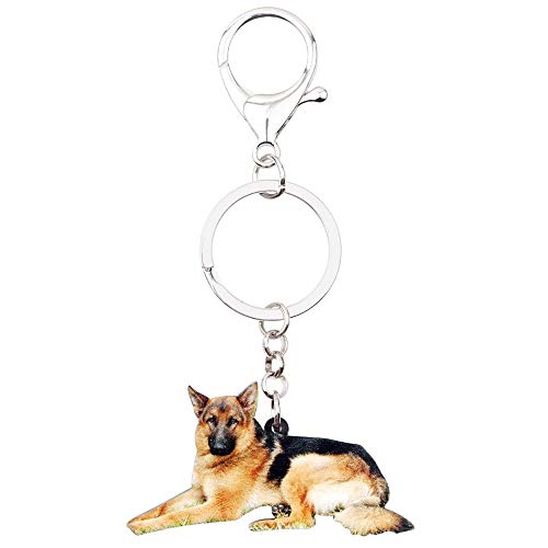 Preisvergleich Produktbild GPZEDCDB Schlüsselanhänger Schlüsselring Acryl Deutscher Schäferhund Schlüsselanhänger Ringe Mode Tier Schmuck Für Frauen Mädchen Haustier Liebhaber Tasche Auto Charme