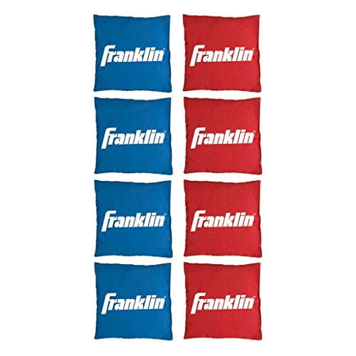 Franklin Sports Replacement Cornhole Bean Bags - Red + Blue Bean Bag Toss Bags - Includes (8) Bean Bags - (4) Red + (4) Blue Cornhole Bean Bag Replacements (3.5" x 3.5"), 8 Count (Pack of 1)