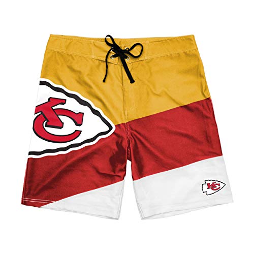 Image of FOCO Men's Team Logo Floral Hawaiian Swim Suit Trunks