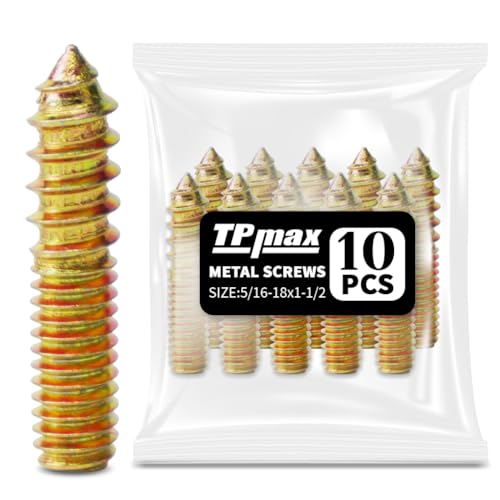 TPmax 10 Pack 5/16-18 x 1-1/2 Inch Hanger Bolts Double Headed Bolts Self-Tapping Screw Hanger Bolts for Furniture (5/16-18" x 1-1/2")