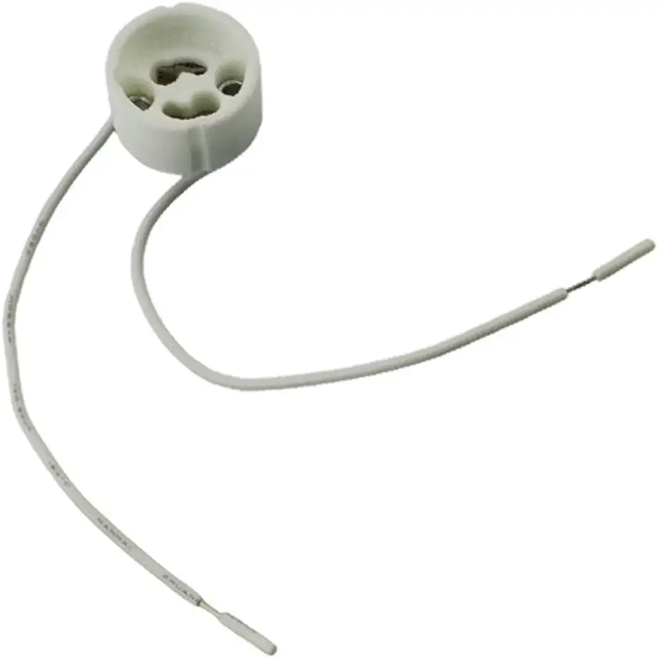 GU10 Ceramic Connector 35mm Base 100mm Wire High Temperature Fiber Layer