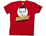 100% Baumwolle The Big Bang Theory Sheldon Cooper Bazinga! Rot Erwachsene T-shirt Tee (XX-Large)