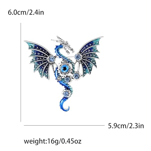 Image of WAKYME Dragon Brooch for Men Suit Lapel Enamel Pins for Suits Fashion Accessories Shirt Clip