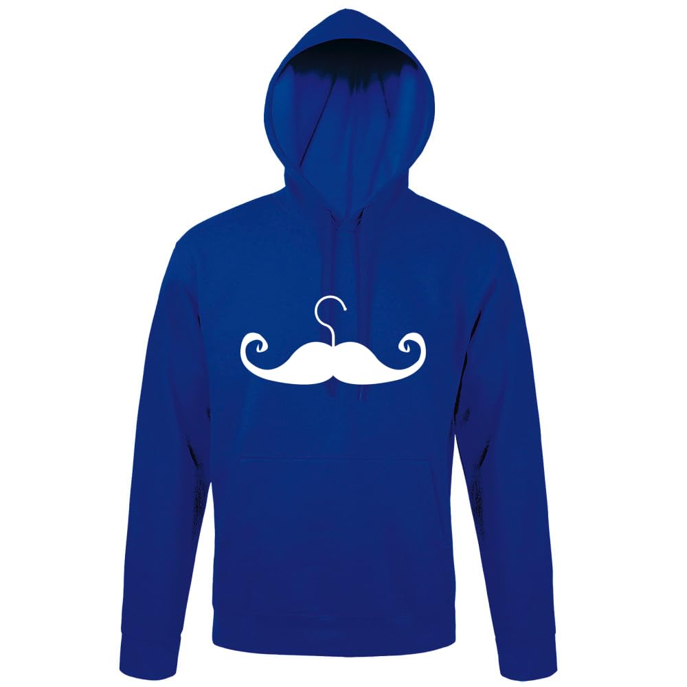 Wąsy wieszak na ubrania dla mężczyzn z kapturem bluza z kapturem, niebieski Royal, 4XL