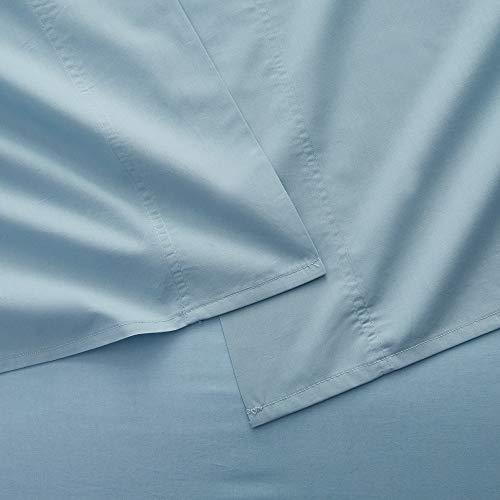 Image of Sweet Home Collection Pure Cotton Soft Bed Sheet Set - Premium Soft & Breathable Luxury Staple Quality Sheeting - 100% Cotton Sheet Set - Queen, Misty Blue