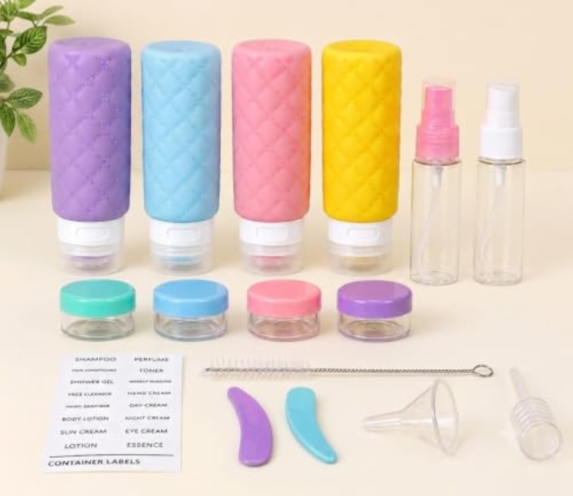 Silicone Travel Toiletry Bottles Set, Refillable Containers