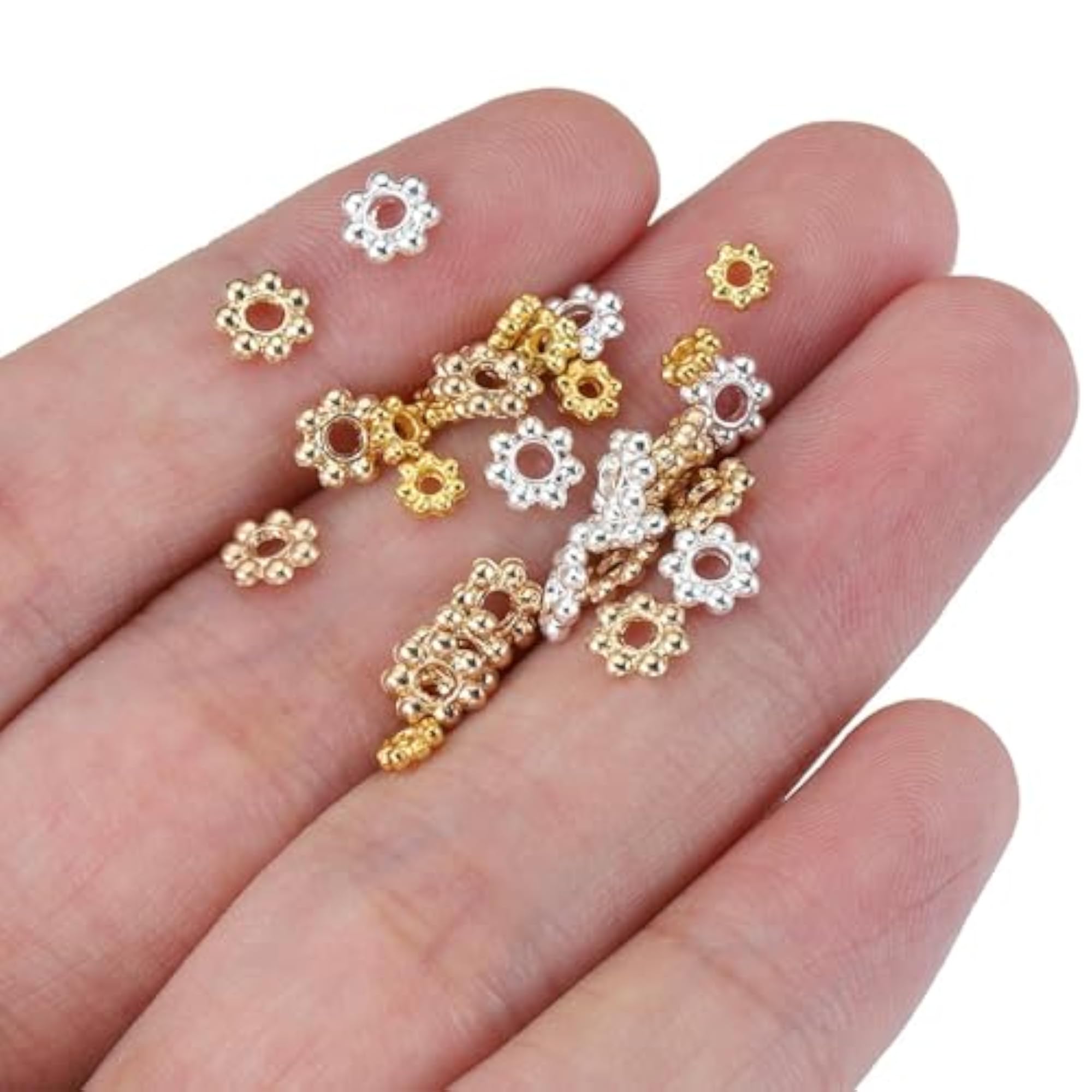 100Pcs Daisy Flower Spacer Beads for DIY Jewellery Making