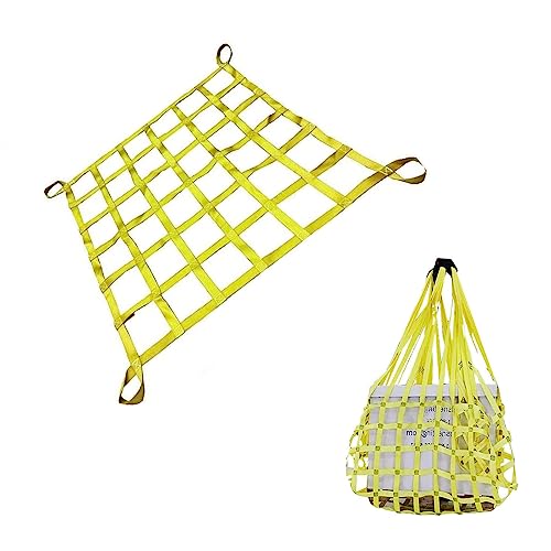 Red de elevación de carga resistente, red colgante de remolque y elevación para cama de camioneta, eslinga de poliéster resistente al desgarro, ideal para transporte de carga y elevación segura