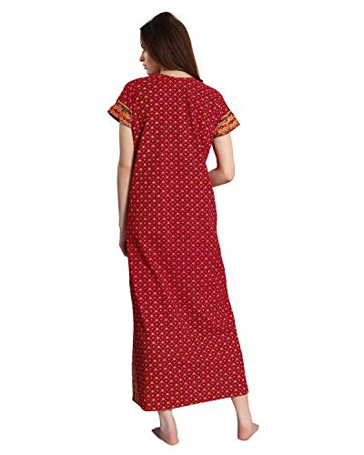 Image of AV2 Women's Cotton Printed Maxi Nighty
