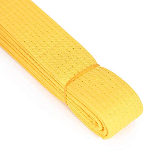 Taekwondo Colored Ranking Belts Cotton Martial Arts Judo Karate TKD Aikido Uniform Belt Adult (Yellow, 280cm) - Thumbnail 2