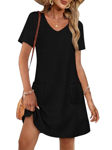CHICGAL Summer Dresses for Women V Neck Short Sleeve...