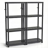 ️Forte capacité de charge : stockez en toute sécurité les charges lourdes. Le fond renforcé supporte jusqu'à 80 kg, les étagères supérieures jusqu'à 35 kg chacune. Une étagère parfaite pour charges lourdes.