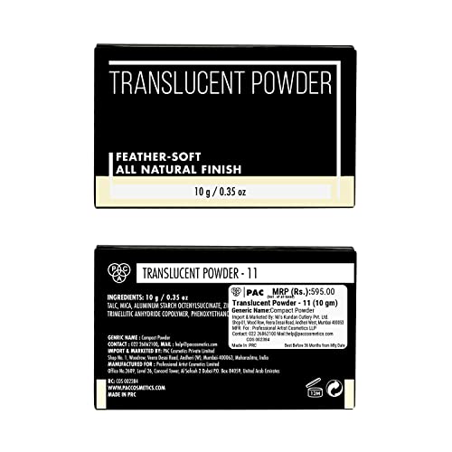 Image of PAC Translucent Powder 11 - Controls Shine, Prevents Flashbacks, Lightweight Setting Powder