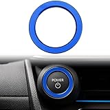 Auovo Push Start Stop Button Cover Compatible with Toyota Prius Accessories 2023 2024 2025 Prius Prime Aluminum Alloy Power Push Start Button Outer Ring Interior Trim 1pc (Blue)