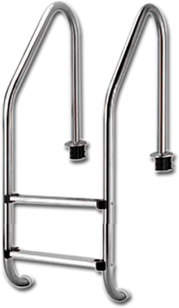 Pool Swimming Pool Ladder,Pool Ladder, 304 Stainless Stee Welded Reinforce 2-Steps Ladder Non‑Slip Swimming Pool Safety Platform Sliding Ladder