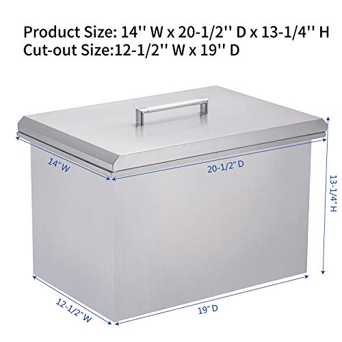 Bañera de Hielo de Acero Inoxidable 14"x20.5"x13.25" miniatura 3