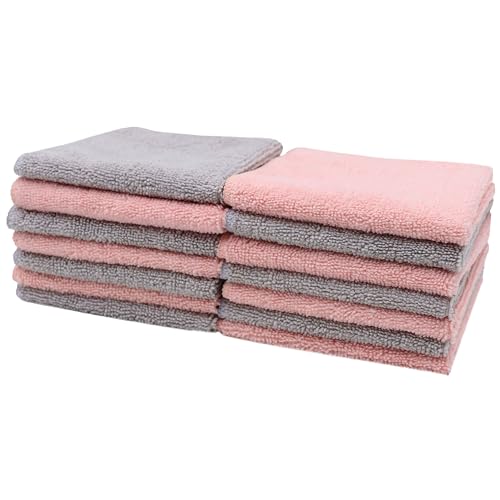 ZOLLNER 14er Set Abschminktücher in 25x25 cm - extra weiches Mikrofaser - wiederverwendbar - waschbar bis 95°C - für einen natürlichen Massageeffekt