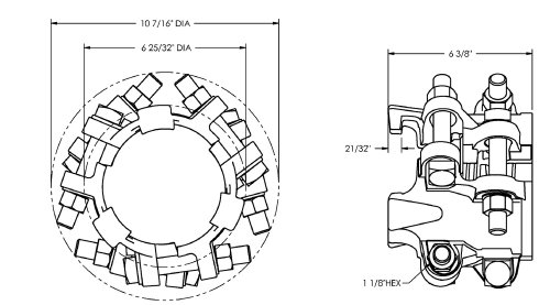 Image of Dixon BU49 Plated Iron Boss Clamp, 4 inch Hose ID, 5-16 /64 inch - 5-38 /64 inch Hose OD
