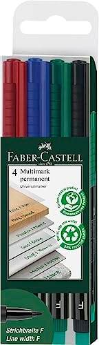 Faber Castell Multimark Permanent Marker in Wallet 4-Pieces, Mult...