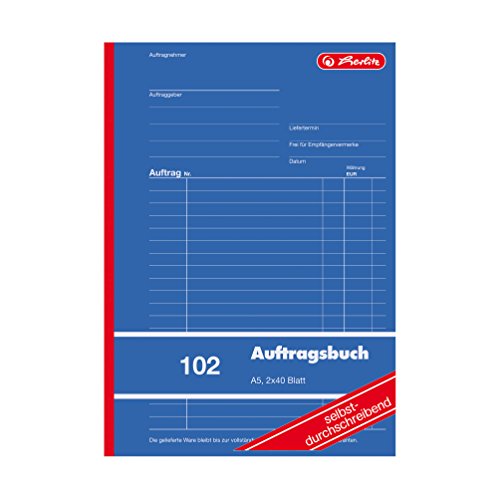 Herlitz Commande livre A5, 2 x 40 feuilles, même Par ibend d’écriture, 1 pièce, Professionnel Size