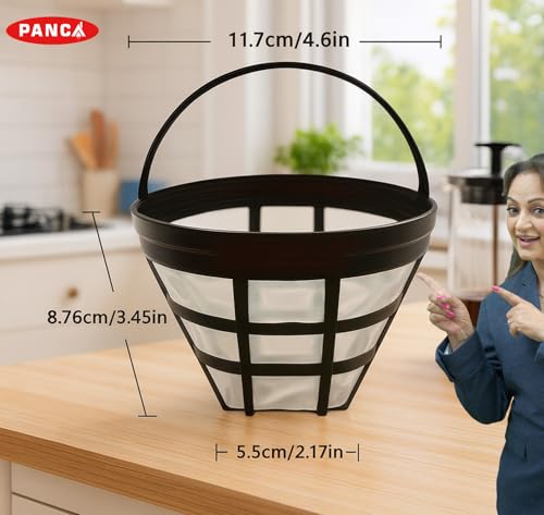 Image of PANCA Reusable Coffee Filter Basket | Mesh Coffee Strainer for Coffee Machines |Pour Over Dripper Filter | Fine Mesh Steel Filter for Moka Pot, Espresso, Drip Coffee