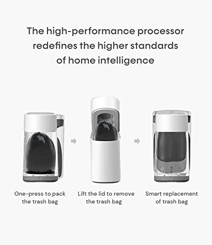 Townew T3 Slim Automatic Infrared Motion Sensor Trash Can With Lid, Self Sealing & Changing 3.4-Gal Waterproof Garbage Can, Bathroom Touchless Trash Cans With Lids- White X1 Refill Ring(Up To 20 Bags) #TOP5