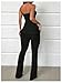 GORGLITTER Women's Flared Pants Set 2 Piece Summer Outfits Strapless Backless Tube Tops and High Waisted Bell Bottoms Black Medium