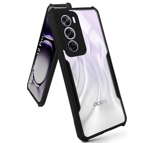 Image of Jkobi Back Cover Case for Oppo Reno12 Pro 5G | Oppo Reno 12 Pro 5G (Shockproof with Polycarbonate Clear Panel | Professional Black)