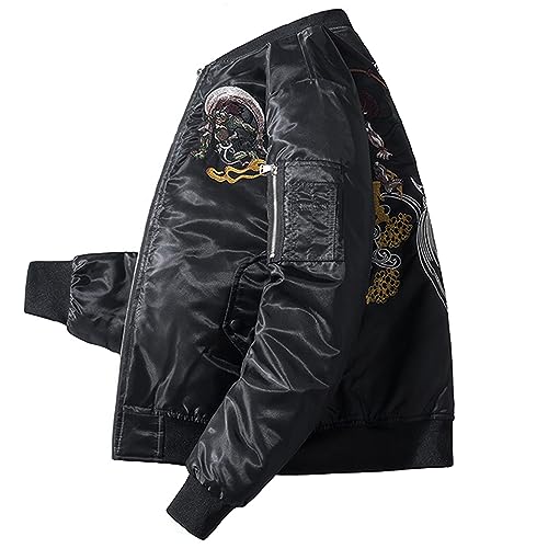 XYXIONGMAO Streetwear Bomber Jackets Windbreaker Techwear ghost embroidery pattern Clothes Flight Jacket for Men4