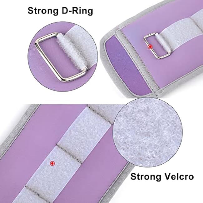 Ankle Weights, 1/2/3/4/5/6/8/10/12 LBS (1 Pair) Wrist Arm & Leg Weighted for Women Men Kids with Elongated Strap for Exercise, Fitness, Jogging, Aerobics, Yoga, Dancing and Physical Therapy