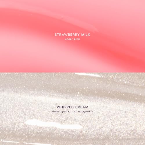 Image of ColourPop Fresh Kiss Glossy Lip Balm Set - Hydrating Lip Care Enriched with Peptides + Hyaluronic Acid - Shimmer + High Shine Finish - Vegan + Cruelty-Free - Strawberries n Cream (2 Count)