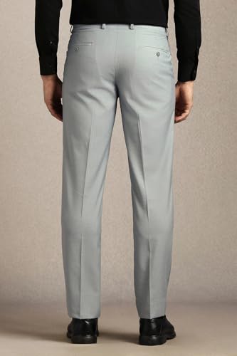 Image of Louis Philippe Men's Regular Fit Fashionable Pleated Trouser Work Ready Solid Formal Trouser