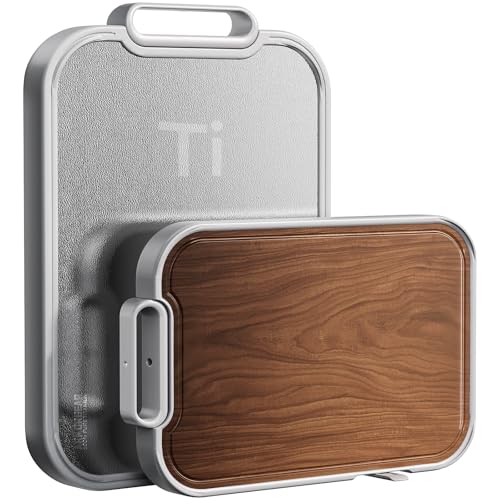 Tabla de cortar rectangular Titanium y madera Armorbear miniatura 1