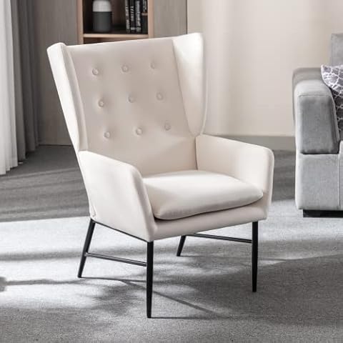 Wahson Sessel Samt Relaxsessel Lounger Retro Ohrensessel gepolsterter Sessel Cover