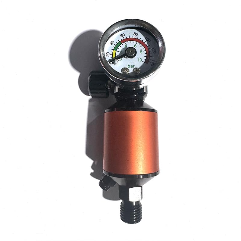 Air Pressure Regulator For Spray Guns, High-pressure Quick-connect Gun With Gauge At The Tail(Orange)