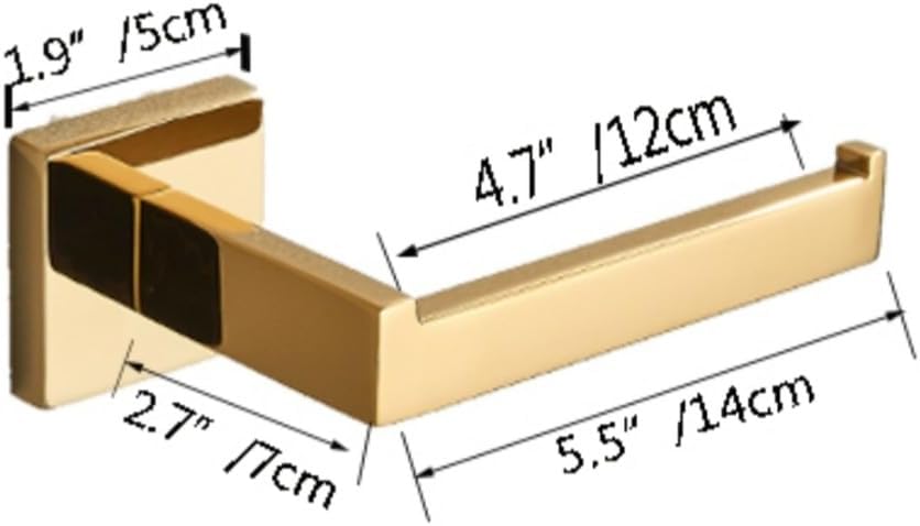 ゴールデンバスルームアクセサリーセット 4個 壁掛けタオルバー ローブフック トイレットペーパーロールホルダー ステンレススチール金