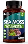 Sea Moss Complex - Pure Irish Sea Moss Capsules with Bladderwrack & KSM Ashwagandha - High Strength Seamoss Capsule - 120 Fill Vegan Irish Seamoss Capsules Made in The UK By New Leaf