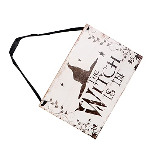 Amosfun Halloween Welcome Signs Hanging Tag with Witch Hat Pattern- Decoration Props for Door Window Bar Shopping Malls Halloween Decorations